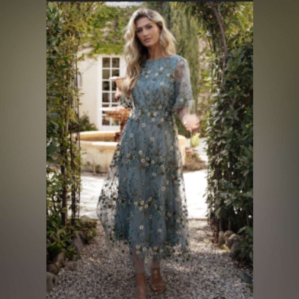 Baltic Born Blue Floral Midi Dress